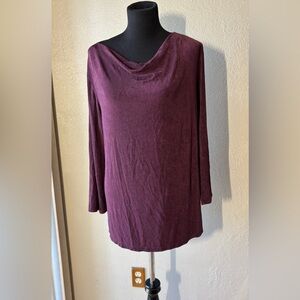 Chicos Travelers  Burgundy Top Tunic size 2 — 12/14